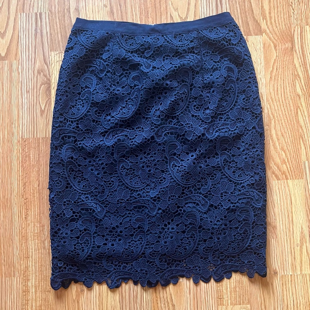 Joe Fresh - Navy Blue Lace Pencil Skirt